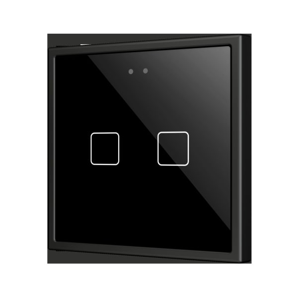 ZENNIO - Flat RGB 70 X2. Kapazitiver Taster 70x70-2 Taste-Schwarz