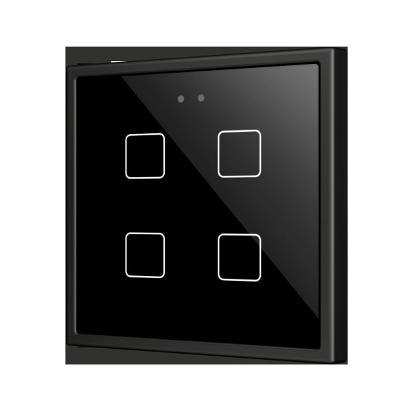 ZENNIO - Flat RGB 70 X4. Kapazitiver Taster 70x70-4 Taste-Schwarz