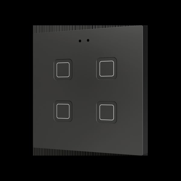 ZENNIO - Tecla RGB 4. Kapazitiver Taster-4 Taste-Schwarz