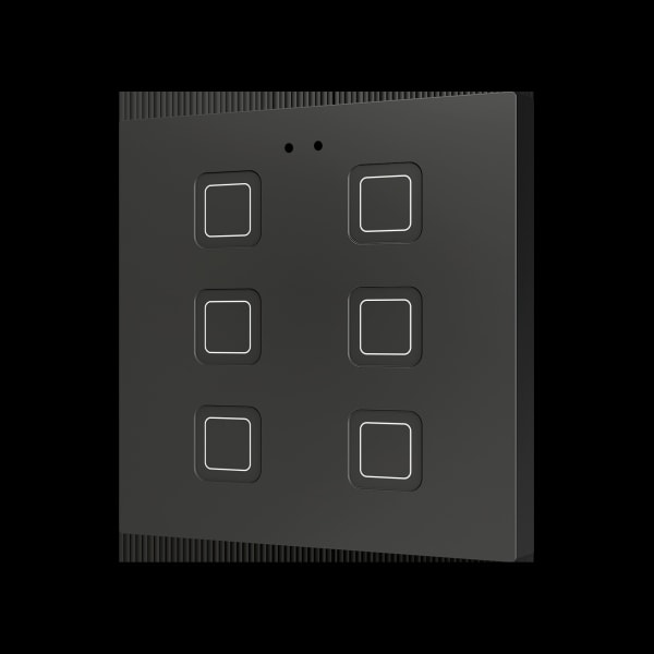 ZENNIO - Tecla RGB 6. Kapazitiver Taster-6 Taste-Schwarz
