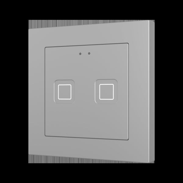 ZENNIO - Tecla RGB 55 X2. Kapazitiver Taster 55x55-2 Tasten-Silber