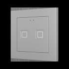 ZENNIO - Tecla RGB 55 X2. Kapazitiver Taster 55x55-2 Tasten-Silber