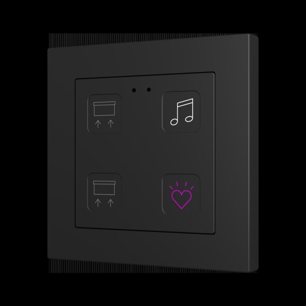 ZENNIO - Tecla RGB 55 X4. Kapazitiver Taster 55x55-4 Tasten-Custom Design