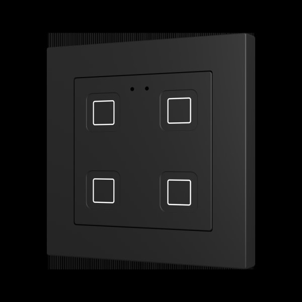 ZENNIO - Tecla RGB 55 X4. Kapazitiver Taster 55x55-4 Tasten-Schwarz