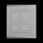 ZENNIO - Tecla RGB 55 X4. Kapazitiver Taster 55x55-4 Tasten-Silber