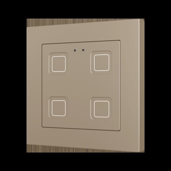 ZENNIO - Tecla RGB 55 X4. Kapazitiver Taster 55x55-4 Tasten-Champagne