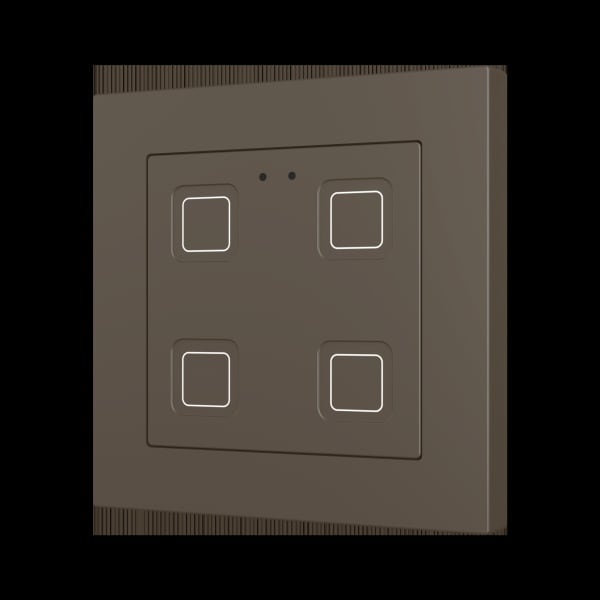 ZENNIO - Tecla RGB 55 X4. Kapazitiver Taster 55x55-4 Tasten-Mokka