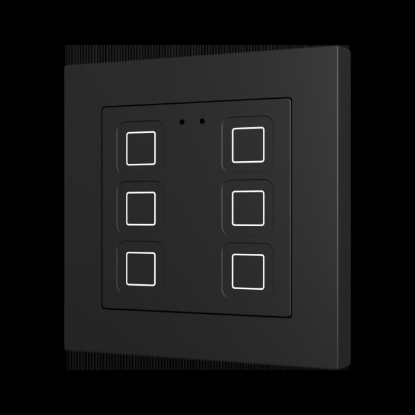 ZENNIO - Tecla RGB 55 X6. Kapazitiver Taster 55x55-6 Tasten-Schwarz