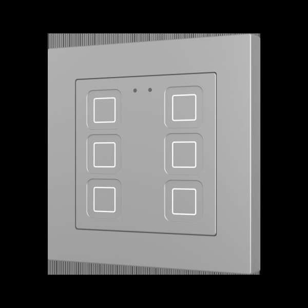 ZENNIO - Tecla RGB 55 X6. Kapazitiver Taster 55x55-6 Tasten-Silber