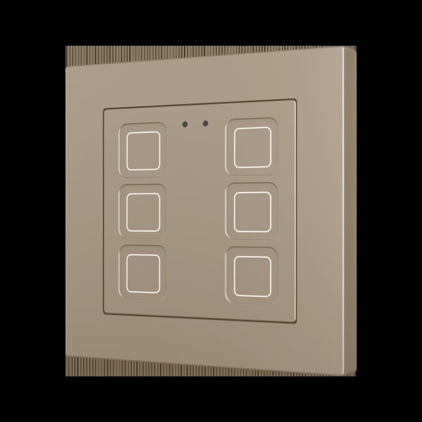 ZENNIO - Tecla RGB 55 X6. Kapazitiver Taster 55x55-6 Tasten-Champagne