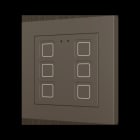 ZENNIO - Tecla RGB 55 X6. Kapazitiver Taster 55x55-6 Tasten-Mokka
