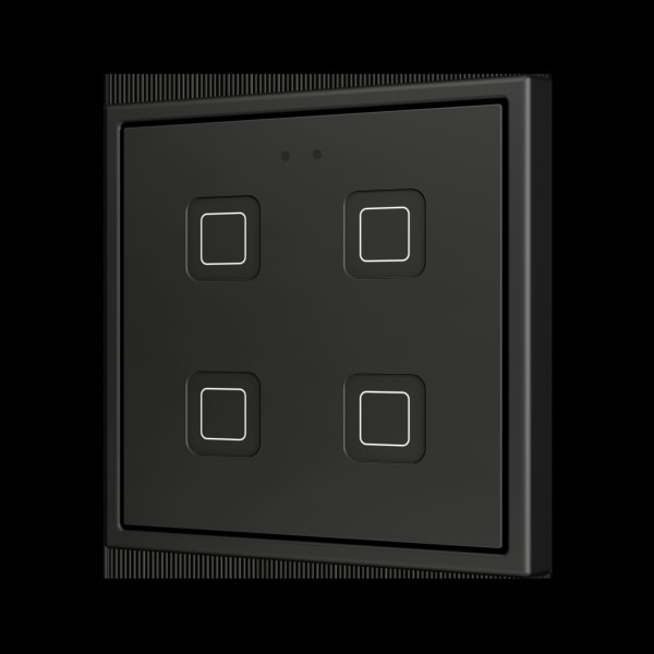 ZENNIO - Tecla RGB 70 X4. Kapazitiver Taster 70x70-4 Taste-Schwarz