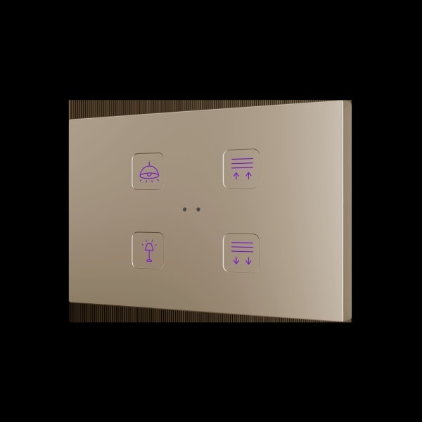 ZENNIO - Tecla RGB XL 4. Kapazitiver Taster-4 Tasten-Custom Design