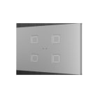 ZENNIO - Tecla RGB XL 4. Kapazitiver Taster-4 Tasten-Silber