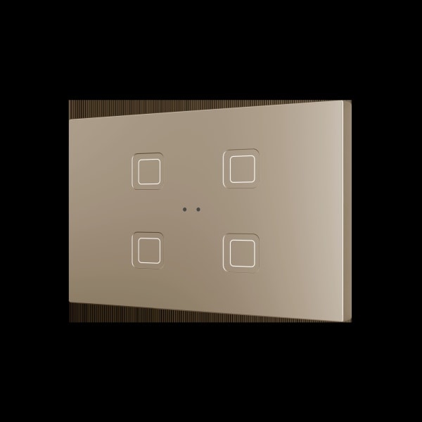 ZENNIO - Tecla RGB XL 4. Kapazitiver Taster-4 Tasten-Champagne