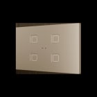 ZENNIO - Tecla RGB XL 4. Kapazitiver Taster-4 Tasten-Champagne