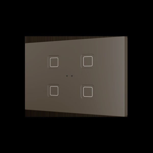 ZENNIO - Tecla RGB XL 4. Kapazitiver Taster-4 Tasten-Mokka