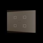 ZENNIO - Tecla RGB XL 4. Kapazitiver Taster-4 Tasten-Mokka