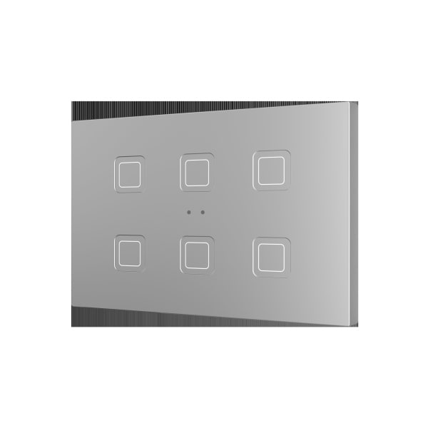 ZENNIO - Tecla RGB XL 6. Kapazitiver Taster-6 Tasten-Silber