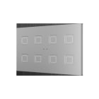 ZENNIO - Tecla RGB XL 8. Kapazitiver Taster-8 Tasten-Silber
