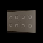 ZENNIO - Tecla RGB XL 8. Kapazitiver Taster-8 Tasten-Mokka