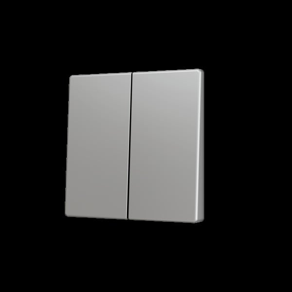 ZENNIO - ZS55. Tasterabdeckung für Soft KNX Doppeltaster 55x55mm. Silber
