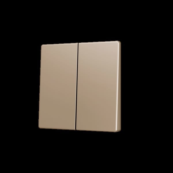 ZENNIO - ZS55. Tasterabdeckung für Soft KNX Doppeltaster 55x55mm. Champagne