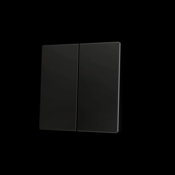 ZENNIO - ZS55. Tasterabdeckung für Soft KNX Doppeltaster 55x55mm. Schwarz