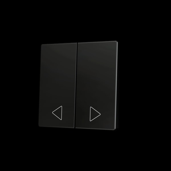 ZENNIO - ZS55. Tasterabdeckung f. Soft KNX Doppeltaster 55x55mm. Schwarz