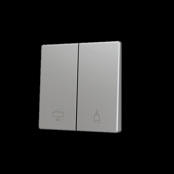 ZENNIO - ZS55. Tasterabdeckung f. Soft KNX Doppeltaster 55x55mm. Silber