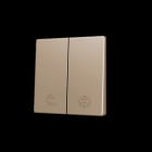 ZENNIO - ZS55. Tasterabdeckung f. Soft KNX Doppeltaster 55x55mm. Champagne