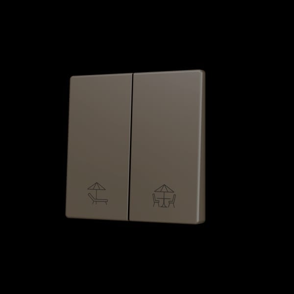 ZENNIO - ZS55. Tasterabdeckung f. Soft KNX Doppeltaster 55x55mm. Mokka