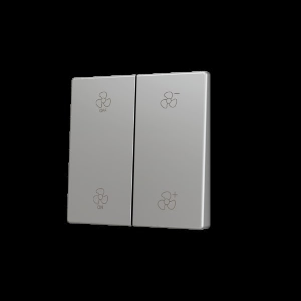 ZENNIO - ZS55. Tasterabdeckung f. Soft KNX Doppeltaster 55x55mm. Silber