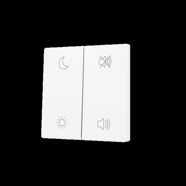 ZENNIO - ZS55. Tasterabdeckung f. Soft KNX Doppeltaster 55x55mm. Weiß matt