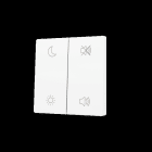 ZENNIO - ZS55. Tasterabdeckung f. Soft KNX Doppeltaster 55x55mm. Weiß matt