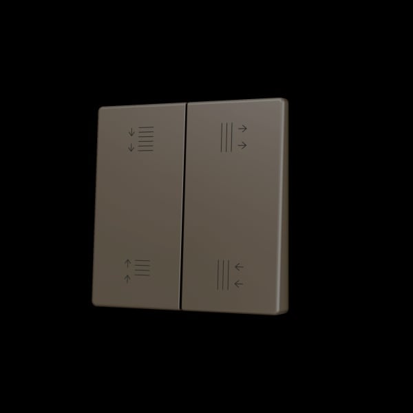 ZENNIO - ZS55. Tasterabdeckung f. Soft KNX Doppeltaster 55x55mm. Mokka