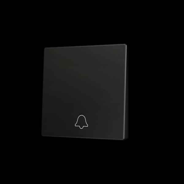 ZENNIO - ZS55. Tasterabdeckung f. Soft KNX Einfachtaster 55x55mm. Klingel -Schwarz