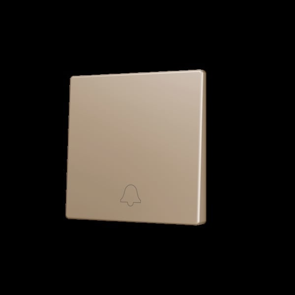 ZENNIO - ZS55. Tasterabdeckung f. Soft KNX Einfachtaster 55x55mm. Klingel -Champagne