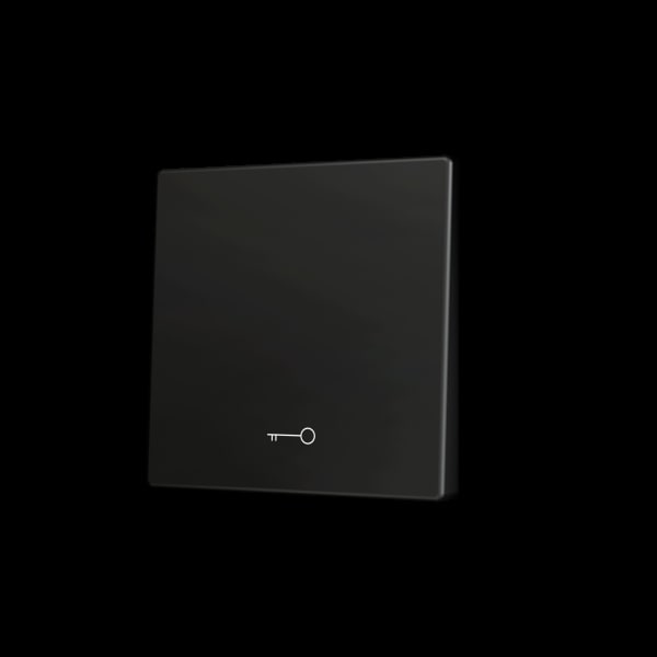 ZENNIO - ZS55. Tasterabdeckung f. Soft KNX Einfachtaster 55x55mm. Schlüssel -Schwarz