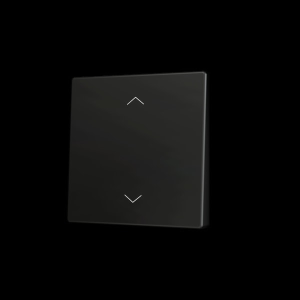 ZENNIO - ZS55. Tasterabdeckung f. Soft KNX Einfachtaster 55x55mm. Jalousie -Schwarz