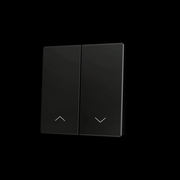 ZENNIO - ZS55. Tasterabdeckung f. Soft KNX Doppeltaster 55x55mm. Jalousie -Schwarz
