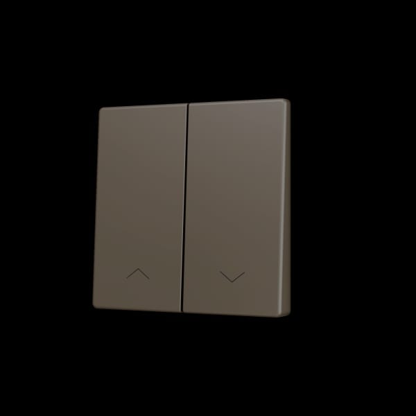 ZENNIO - ZS55. Tasterabdeckung f. Soft KNX Doppeltaster 55x55mm. Jalousie -Mokka