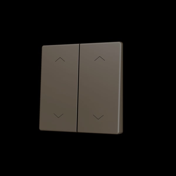 ZENNIO - ZS55. Tasterabdeckung f. Soft KNX Doppeltaster 55x55mm. Jalousie -Mokka