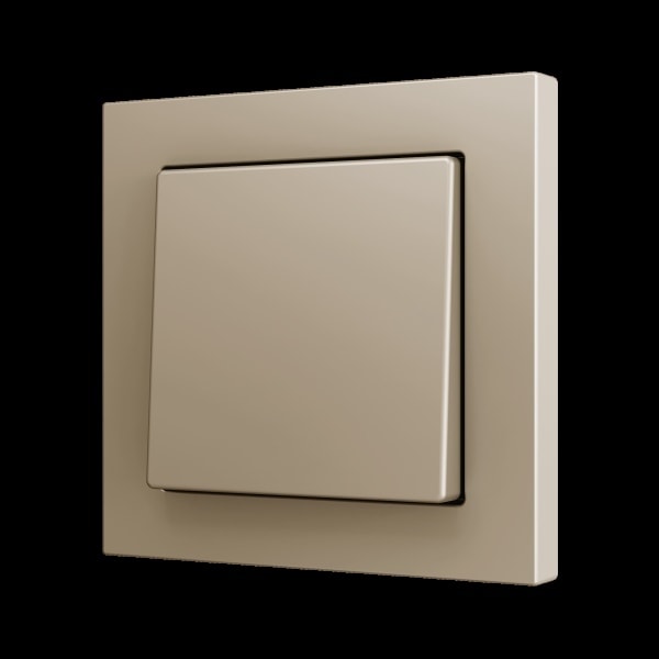 ZENNIO - ZS55. Soft Einfachtaster für 2 Binäreingänge 55x55mm-Champagne