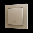 ZENNIO - ZS55. Soft Einfachtaster für 1 Binäreingang 55x55mm-Champagne-Custom Design