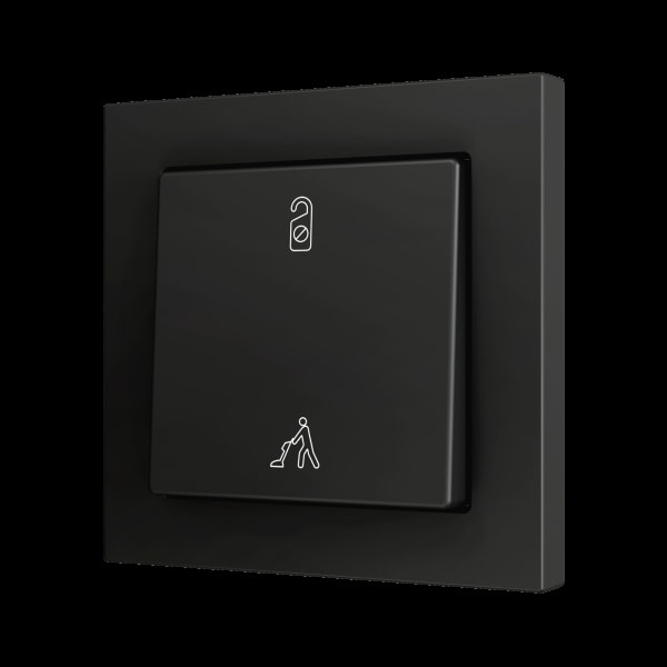 ZENNIO - ZS55. Soft Einfachtaster für 2 Binäreingänge 55x55mm-Schwarz-Custom Design