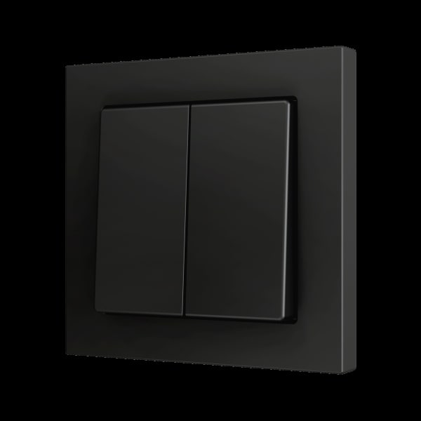 ZENNIO - ZS55. Soft Doppeltaster für 4 Binäreingänge 55x55mm-Schwarz