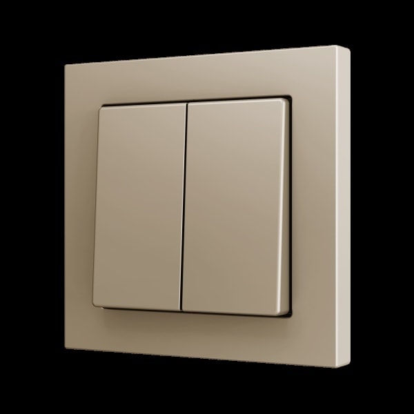 ZENNIO - ZS55. Soft Doppeltaster für 4 Binäreingänge 55x55mm-Champagne