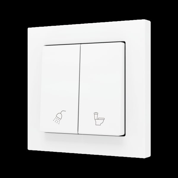 ZENNIO - ZS55. Soft Doppeltaster für 2 Binäreingänge 55x55mm-Weiß matt-Custom Design
