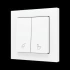 ZENNIO - ZS55. Soft Doppeltaster für 2 Binäreingänge 55x55mm-Weiß matt-Custom Design